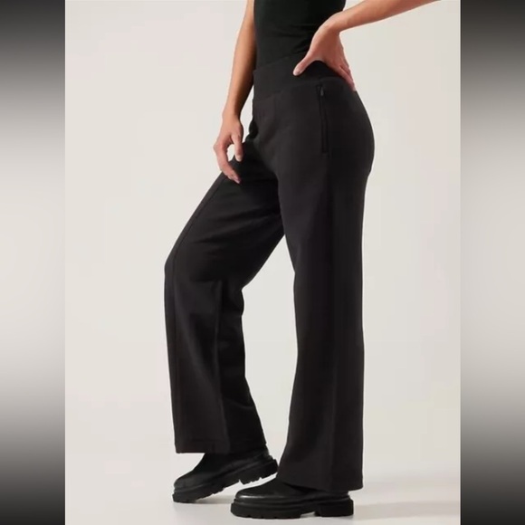 Athleta Black Retroplush Fleece Straight Leg Pant size 1X EUC - Picture 4 of 12